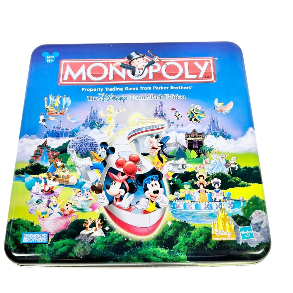 Parker Brothers Monopoly: Disney Theme Park Edition Board Game 100% Complete